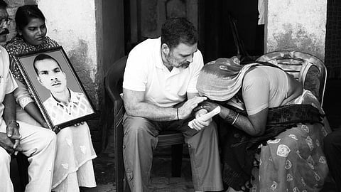 பாதிக்கப்பட்ட குடும்பத்தினரைச் சந்தித்த ராகுல்காந்தி