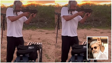 After car racing, actor Ajith Kumar takes up shooting practice in tiruppur