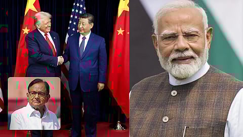 ட்ரம்ப், ஜின்பிங் சந்திப்பு, பிரதமர் மோடி, ப.சிதம்பரம் (உள்படம்)