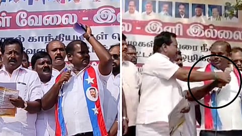 திமுக அரசை எதிர்த்து முழக்கமிட்ட விசிக நிர்வாகி