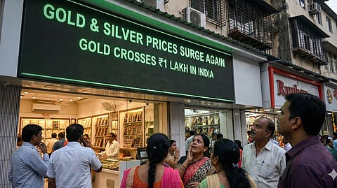 Gold touches 1 lakh again