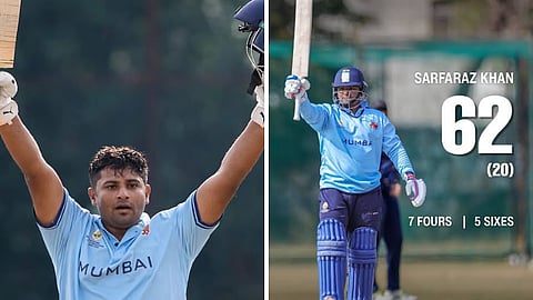 சர்பராஸ் கான் 15 பந்தில் அரைசதமடித்து சாதனை