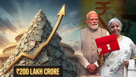 The central governments debt level has reached Rs. 200 lakh crore