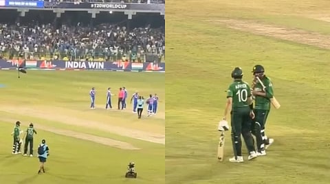 இந்திய வீரர்களுடன் கைக்குலுக்க காத்திருந்து ஏமாற்றத்துடன் திரும்பிய பாகிஸ்தான் வீரர்கள்