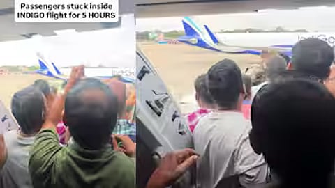 passengers stuck inside indigo plane