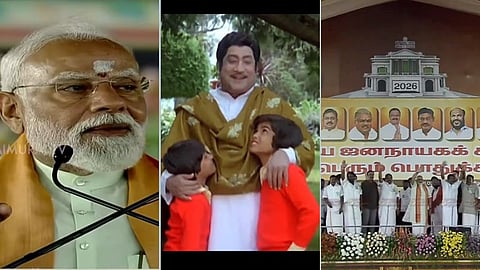 மதுரையில் பிரதமர் பேசி முடித்ததும் ஒலித்த சிவாஜி பாடல் வரிகள்