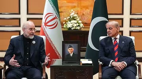 Pak PM Shehbaz Sharif & Iranian Parliament Speaker Bagher Ghalibaf