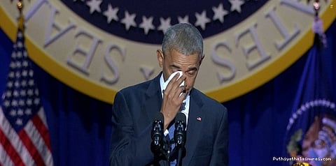 மனைவிக்கு கண்ணீர் மல்க நன்றி தெரிவித்த ஒபாமா