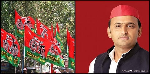 சைக்கிளைப் பறிகொடுத்த முலாயம் சிங்