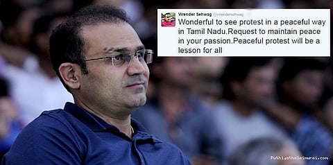 அமைதிப் போராட்டம் அற்புதம்: ஷேவாக் கருத்து