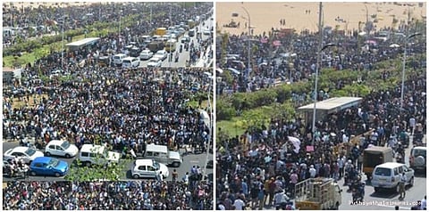 போராட்டத்தால் ஸ்தம்பித்த மெரினா கடற்கரை