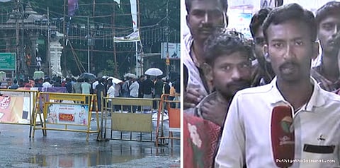 கொட்டும் மழையிலும் தொடரும் ஜல்லிக்கட்டு போராட்டம்