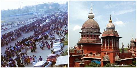 அமைதியாக போராடியவர்கள் மீது தடியடி ஏன்?: உயர்நீதிமன்றம் கேள்வி