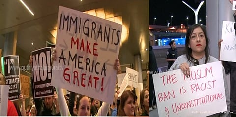 அகதிகளுக்குத் தடை விதித்த ட்ரம்ப்புக்கு வலுக்கிறது எதிர்ப்பு