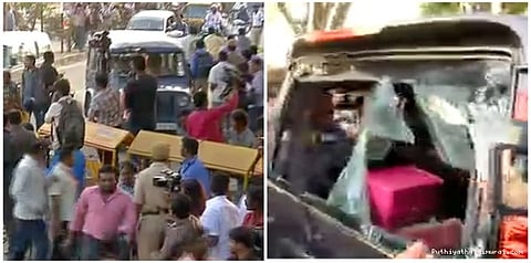 சிறை அருகே சசிகலா தரப்பு வாகனங்கள் மீது தாக்குதல்