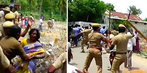 மதுக்கடைக்கு எதிராக போராடியவர்கள் மீது போலீஸ் தடியடி