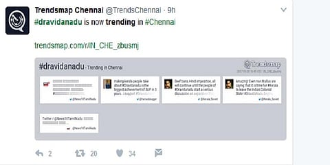 டிவிட்டரில் ட்ரண்ட் ஆன திராவிட நாடு ஹேஷ்டேக்!