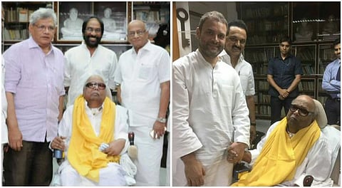 கருணாநிதியிடம் நேரில் நலம் விசாரித்த தலைவர்கள்