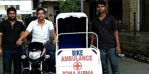 ஹைதராபாத்தில் இரு சக்கர ஆம்புலன்ஸ்