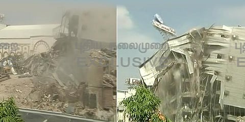 இடிந்து விழுந்தது சென்னை சில்க்ஸ் கட்டிடம்!
