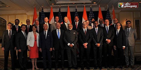 அமெரிக்க டெக் நிறுவன அதிகாரிகளுடன் பிரதமர் மோடி ஆலோசனை