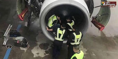 அதிஷ்டத்திற்காக நாணயங்களை விமான என்ஜின் மீது வீசிய 80 வயது பெண்