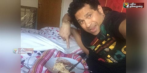 காலை உணவு சமைத்துக்கொடுத்த மகன்... சச்சின் நெகிழ்ச்சி..!