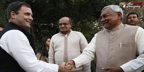 லாலு மகன் விவகாரம்: ராகுல் காந்தி, நிதிஷ் குமார் சந்திப்பு