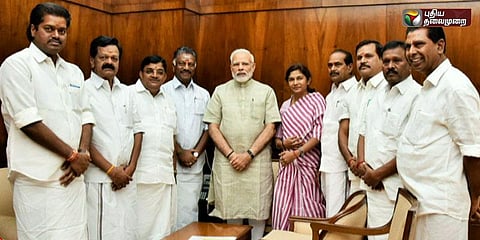 பிரதமர் மோடியுடன் ஓ.பன்னீர்செல்வம் சந்திப்பு