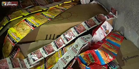 வீட்டில் பதுக்கி வைக்கப்பட்டிருந்த 5 டன் புகையிலைப் பொருட்கள் பறிமுதல்