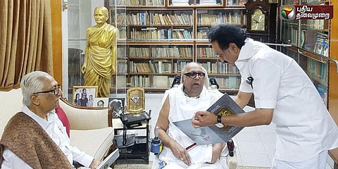 பவள விழாவிலேயே சுழன்று கொண்டிருக்கும் கருணாநிதியின் மனம்: மு.க.ஸ்டாலின்