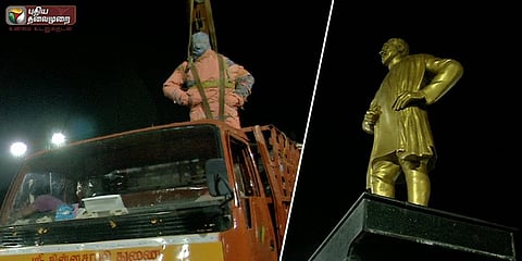 அகற்றப்பட்டது சிவாஜி கணேசனின் சிலை
