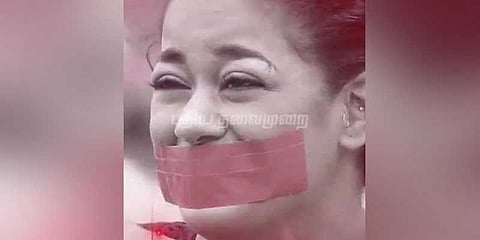 பிக்பாஸ் நடிகைக்கு வாயில் பிளாஸ்டிக் டேப் ஒட்டி தண்டனை...!