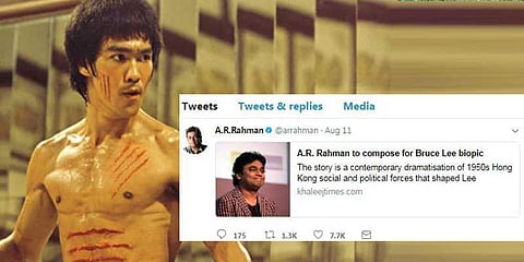 ‘புரூஸ் லீ’ வாழ்க்கை வரலாறு படத்திற்கு இசையமைக்கிறார் ஏ.ஆர்.ஆர்.