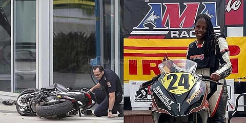 ஹாலிவுட் படப்பிடிப்பில் விபத்து: பெண் பைக் ரேஸர் பலி