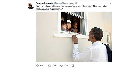 ட்விட்டர் வரலாற்றில் சாதனை: ஒபாமாவின் ட்வீட்டுக்கு 29 லட்சம் லைக்