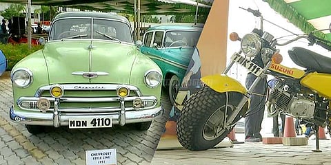 சென்னையில் பழமையான கார், இருசக்கர வாகனங்களின் கண்காட்சி