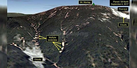 அணு சோதனையால் வட கொரியாவில் நிலச்சரிவு