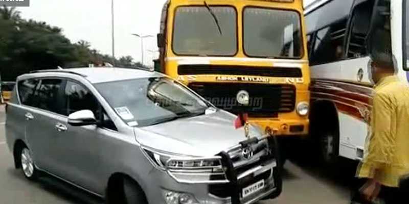 திமுக எம்.எல்.ஏ கார் மீது மோதிய லாரி: கொலை முயற்சியா?