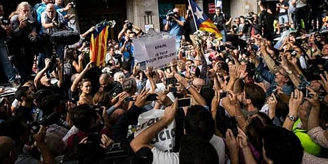 தனிநாடு கோரி ஸ்பெயினில் போராட்டம்