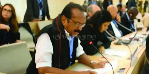 தனி ஈழத்திற்கான பொது வாக்கெடுப்பு நடத்த வேண்டும்: ஐநாவில் வைகோ பேச்சு