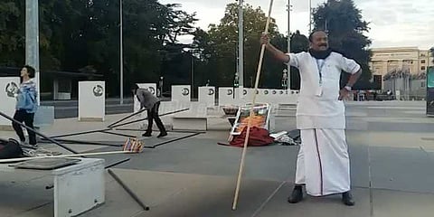 ஜெனீவாவில் சிலம்பம் சுற்றிய வைகோ: வைரலாகும் வீடியோ