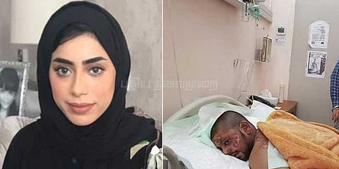 தீயில் சிக்கி போராடிய டிரைவரை காப்பாற்றிய பெண்