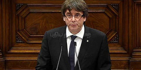 கேட்டலோனியா தனி நாடு அறிவிப்புக்கு திடீர் முட்டுக்கட்டை