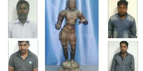 600 ஆண்டுகள் பழமையான ஐம்பொன் சிலையை கடத்த முயற்சி: 4 பேர் கைது