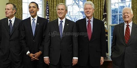 ட்ரம்பை மறைமுகமாக விமர்சித்த ஒபாமா- புஷ்