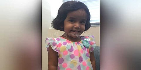 அமெரிக்காவில் காணாமல் போன இந்திய குழந்தை: வளர்ப்பு தந்தை கைது