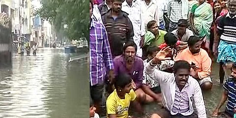 தண்ணீரில் தத்தளிக்கும் முடிச்சூர்: பொதுமக்கள் சாலை மறியல்