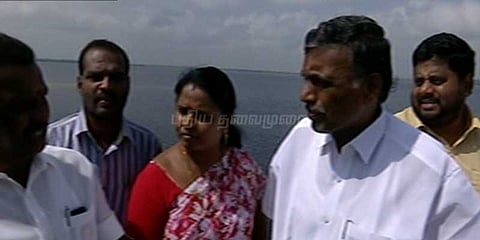 மதுராந்தகம் ஏரியில் அமைச்சர்கள் நேரில் ஆய்வு