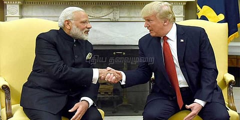 அமெரிக்க அதிபர் ட்ரம்ப் உடன் பிரதமர் மோடி சந்திப்பு